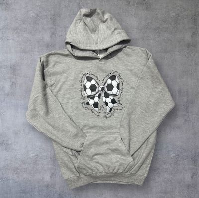 Game Day Soccer Bow Youth Hoodie (Youth Large)