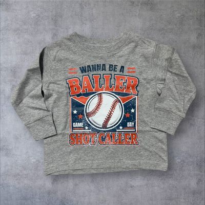 Wanna Be a Baller Shot Caller Toddler Long-sleeve T-Shirt (2T)