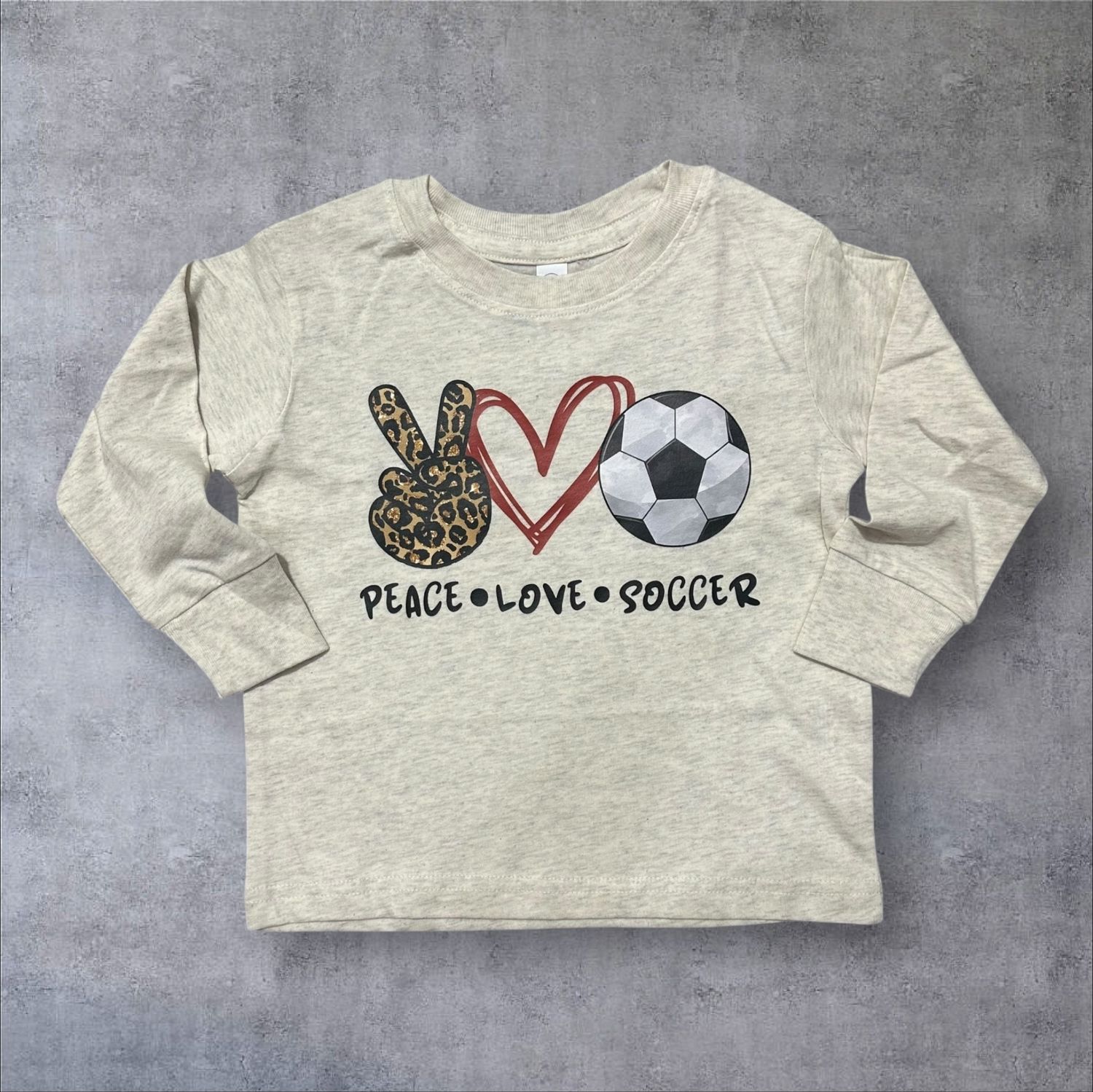 Peace Love Soccer Toddler Long-sleeve T-Shirt (2T)