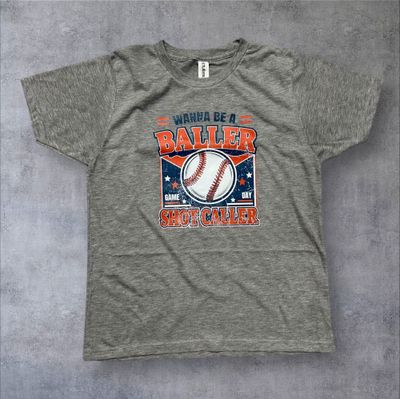 Wanna Be a Baller Shot Caller  Youth T-Shirt (Youth Large)