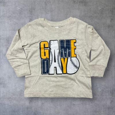 Blue and Gold Game Day Toddler Long-sleeve T-Shirt (2T)