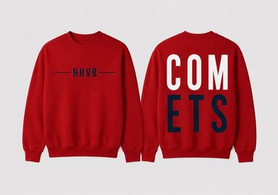 Comets Volleyball Red Crewneck Sweatshirt