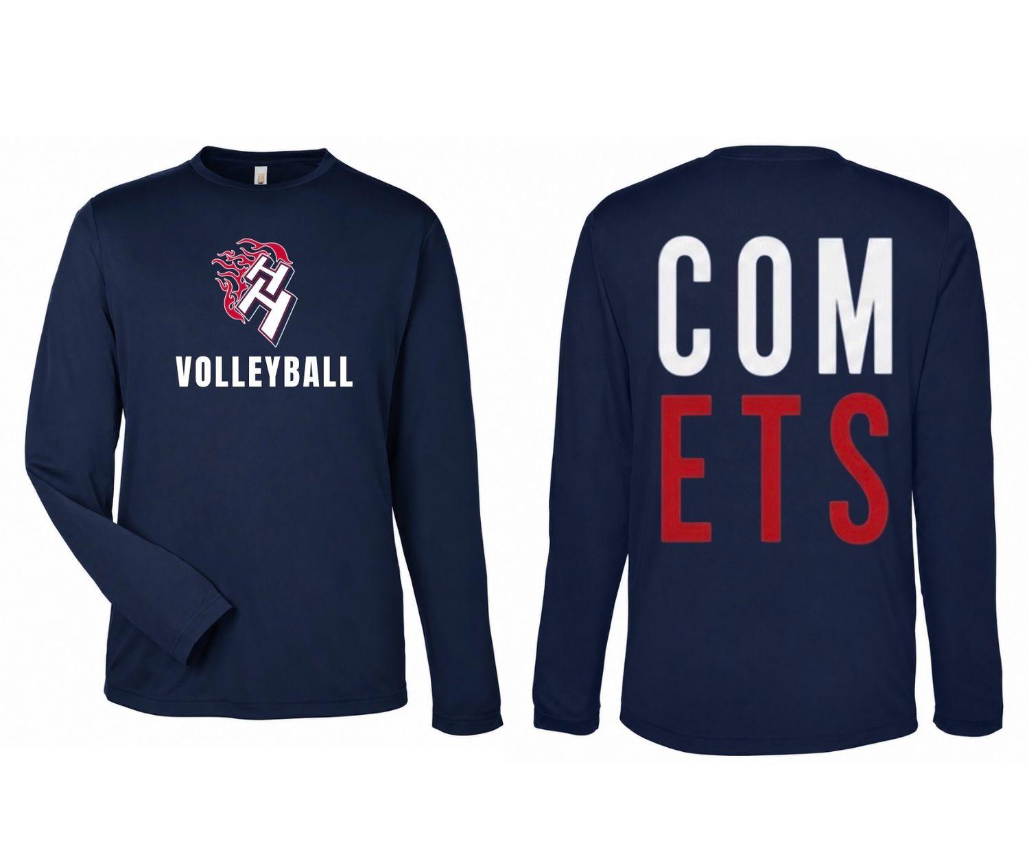 COMETS Volleyball 7th Grade Girl Team Navy Long-Sleeve Tee