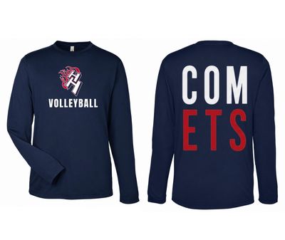 COMETS Volleyball 7th Grade Girl Team Navy Long-Sleeve Tee