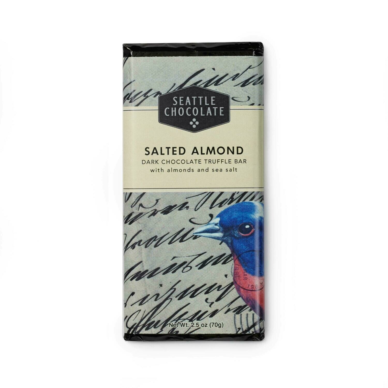 Seattle Chocolate Salted Almond Dark Chocolate Truffle Bar Seattle Chocolate Salted Almond Dark Chocolate Truffle Bar