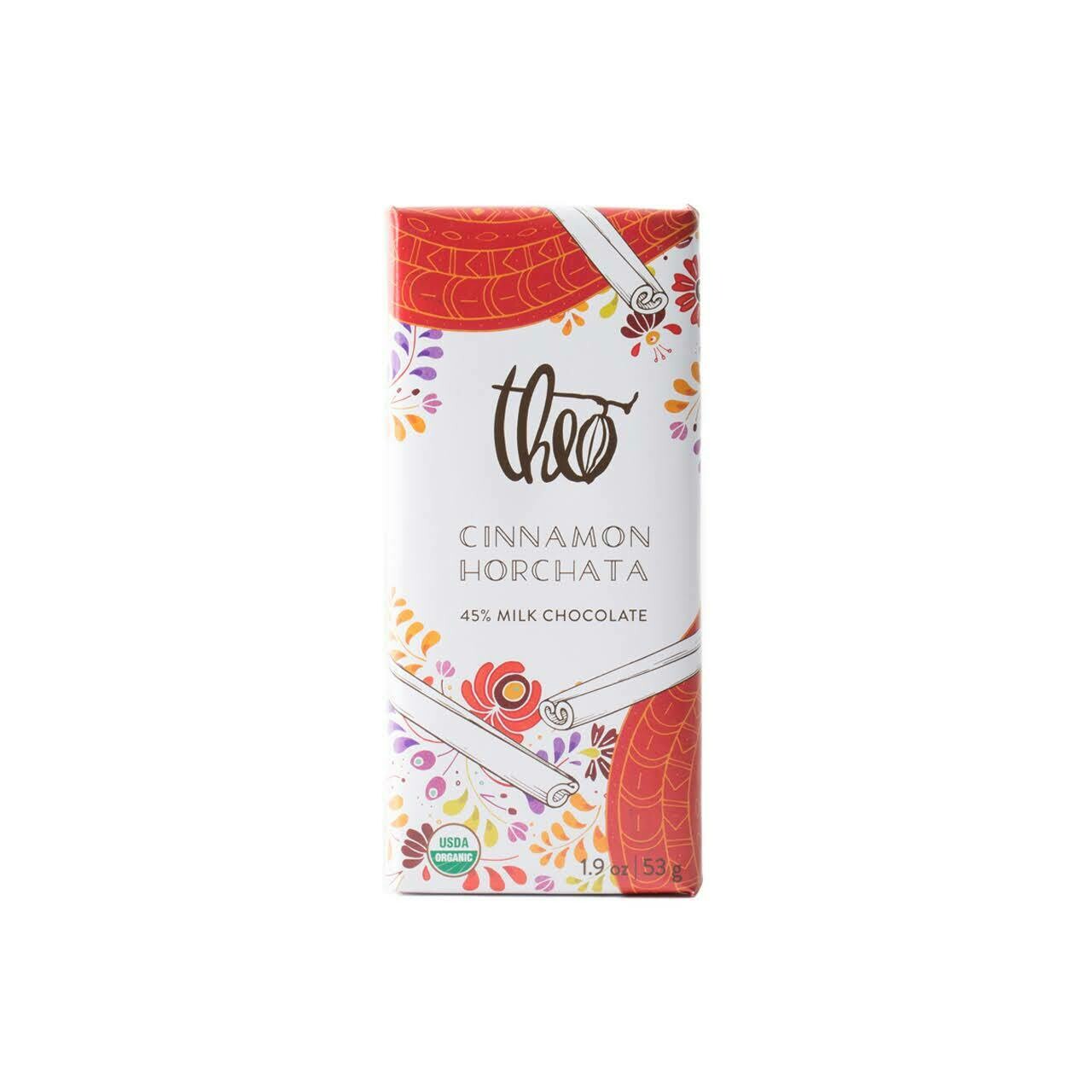 Theo Cinnamon Horchata 45% Milk Chocolate Bar Theo Cinnamon Horchata 45% Milk Chocolate Bar