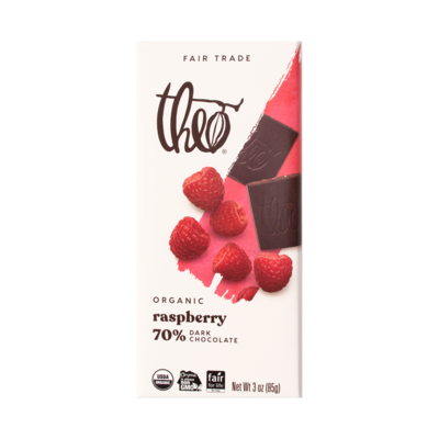 Theo Raspberry 70% Dark Chocolate Bar