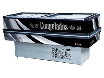 Freezer Expositor Ilha Para Congelados / Resfriados 400 Litros 2 Metros - Pol4R Refrigeração