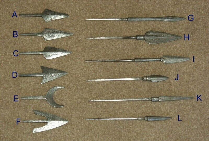 Long Damascus Arrow Points