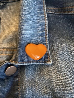 Orange Heart Tokens - Lapel Pin/Broch