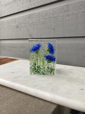 Artisan Tea Light - Cobalt Blue Poppies