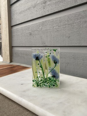 Artisan Tea Light - Grey Blue Poppies