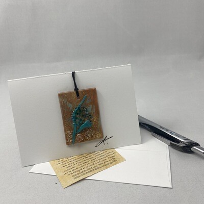Art Card - Copper Aqua Abstract