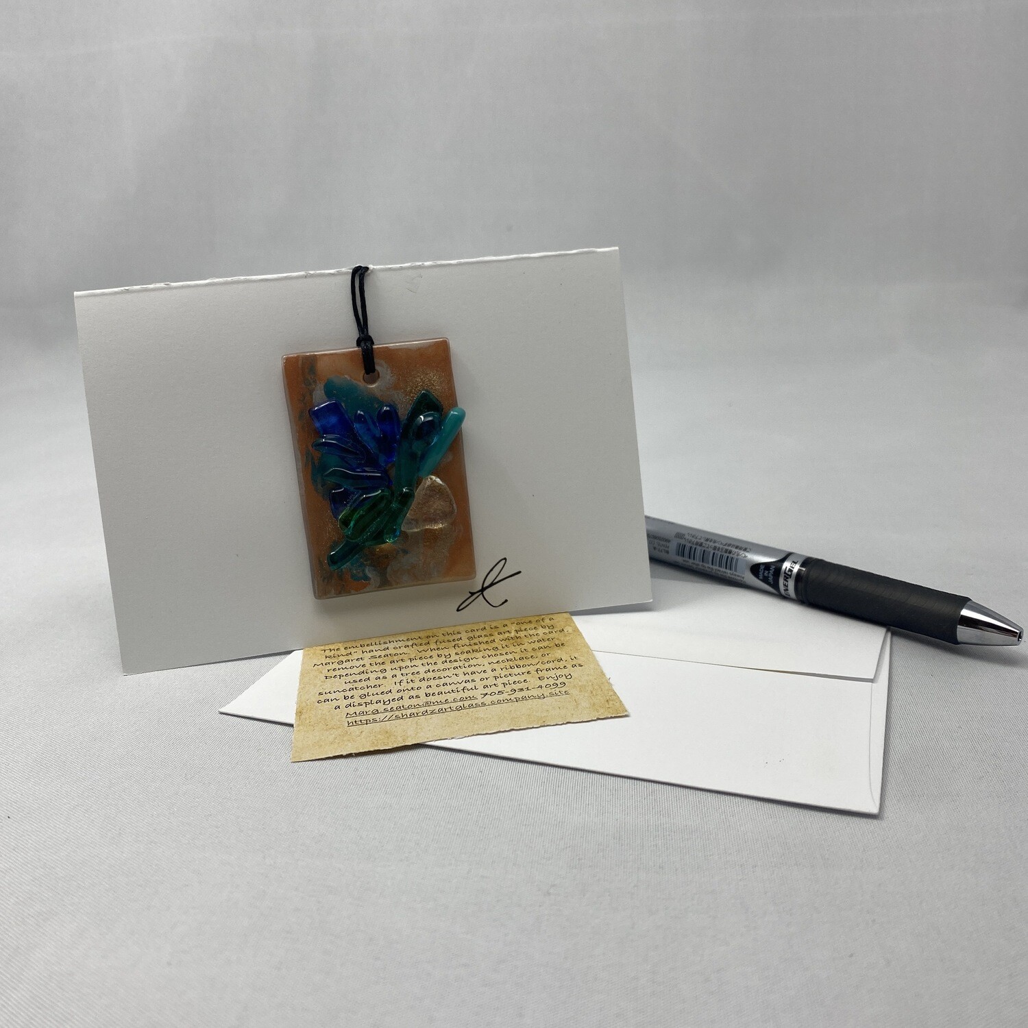 Art Card - Aqua &amp; Copper abstract