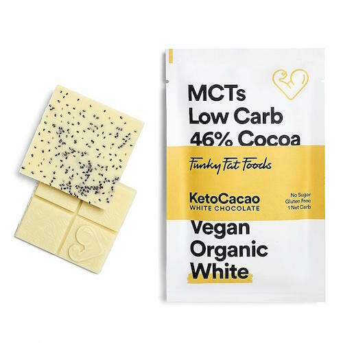 Keto Chocolate Funcional con Aceite MCT – Blanco