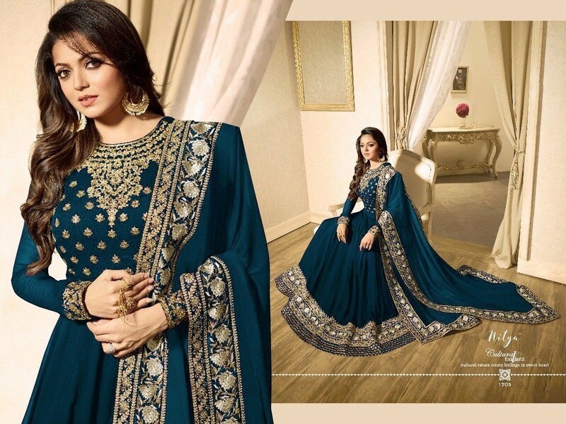 Designer Gown With Heavy Work