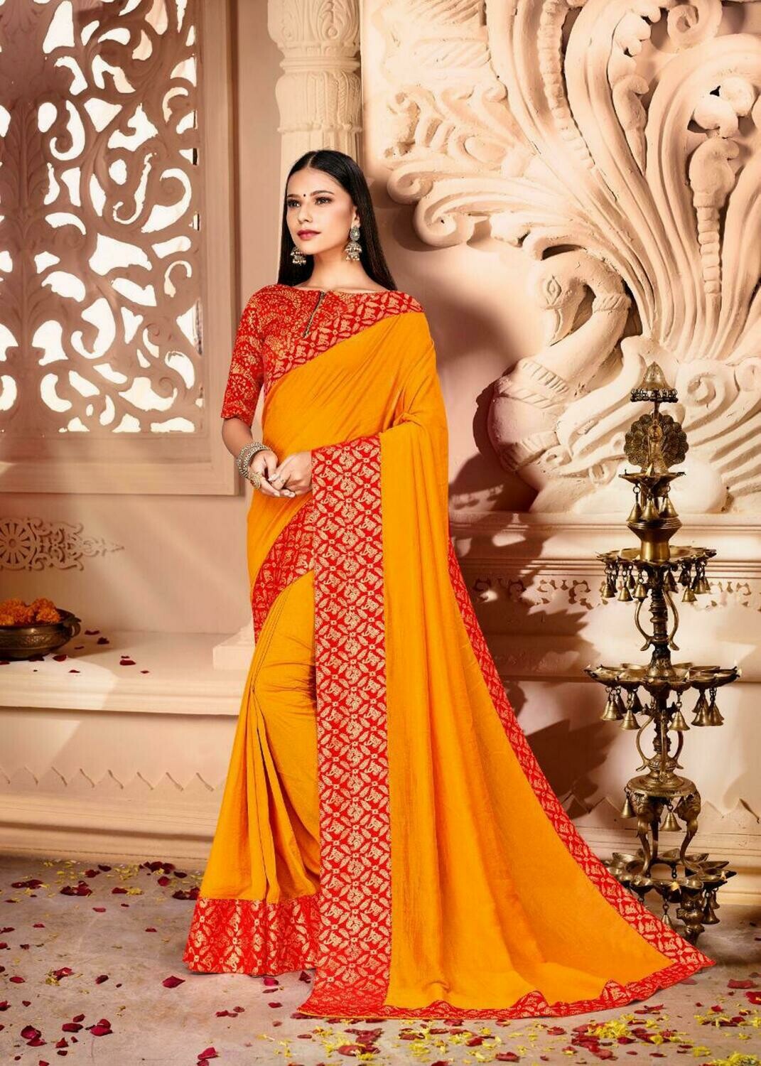Pure Vichitra Silk Designer Saree