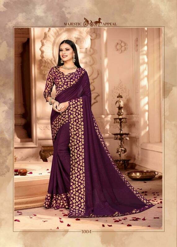 Pure Vichitra Silk Designer Saree