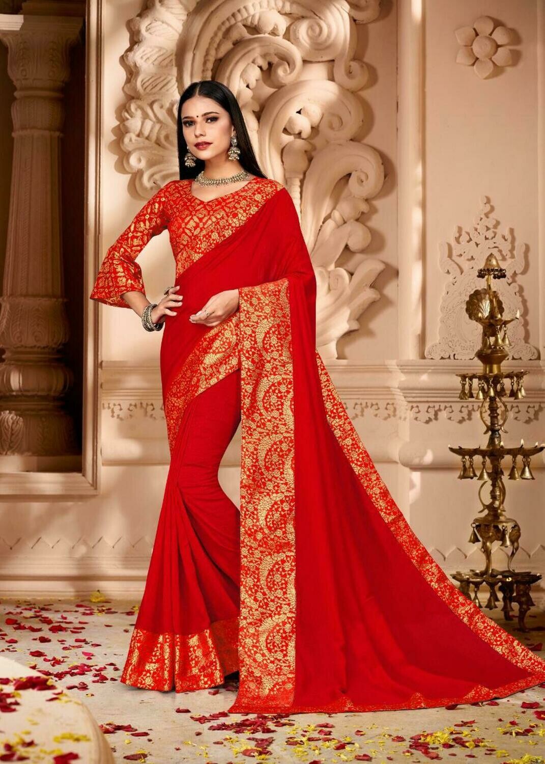 Pure Vichitra Silk Designer Saree