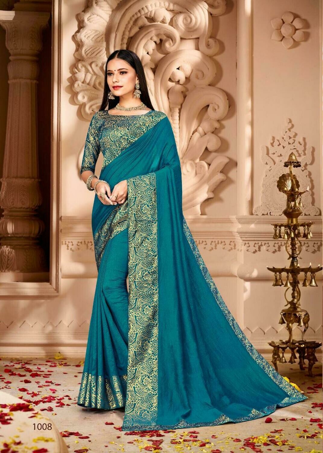 Pure Vichitra Silk Designer Saree