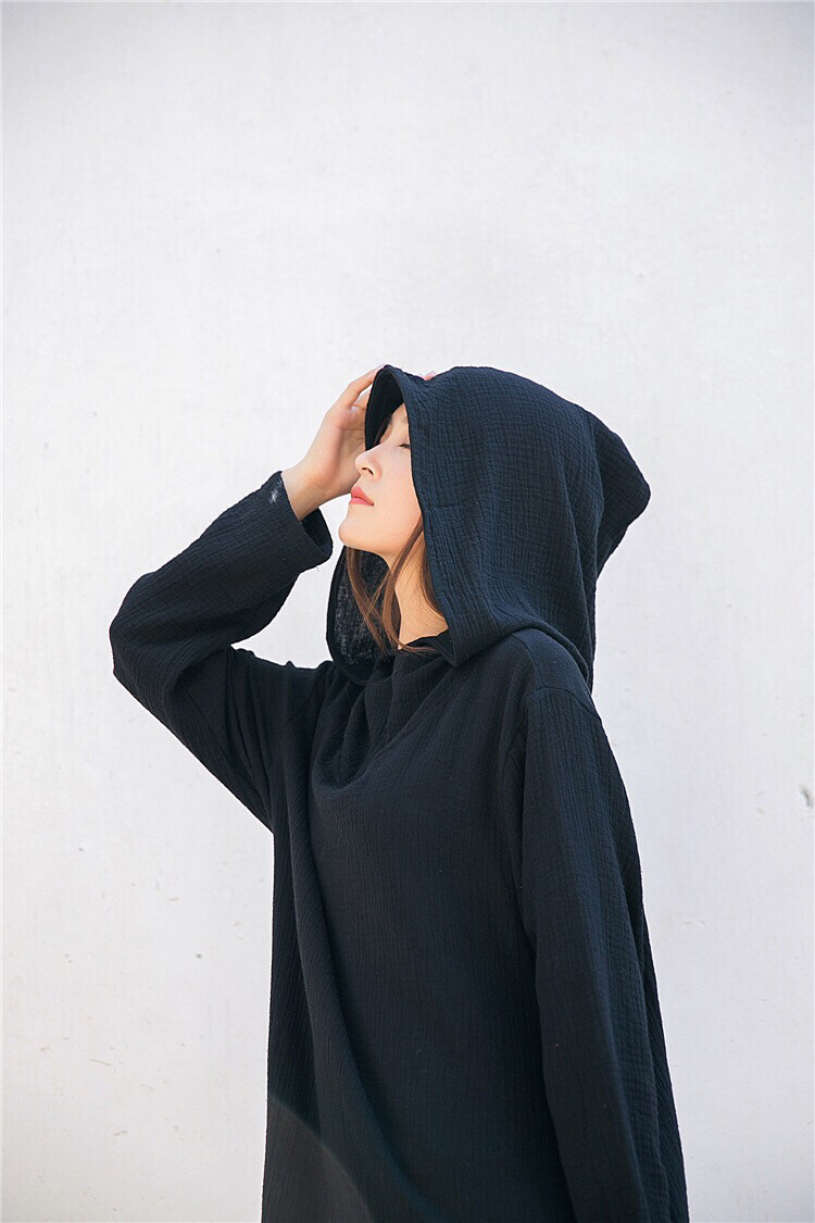 Black Hooded Dress