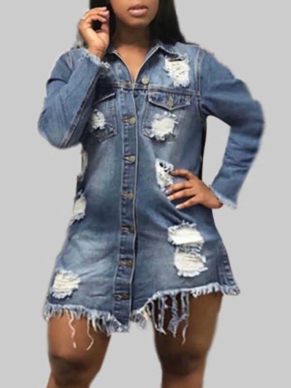 Ripped Jean Dress