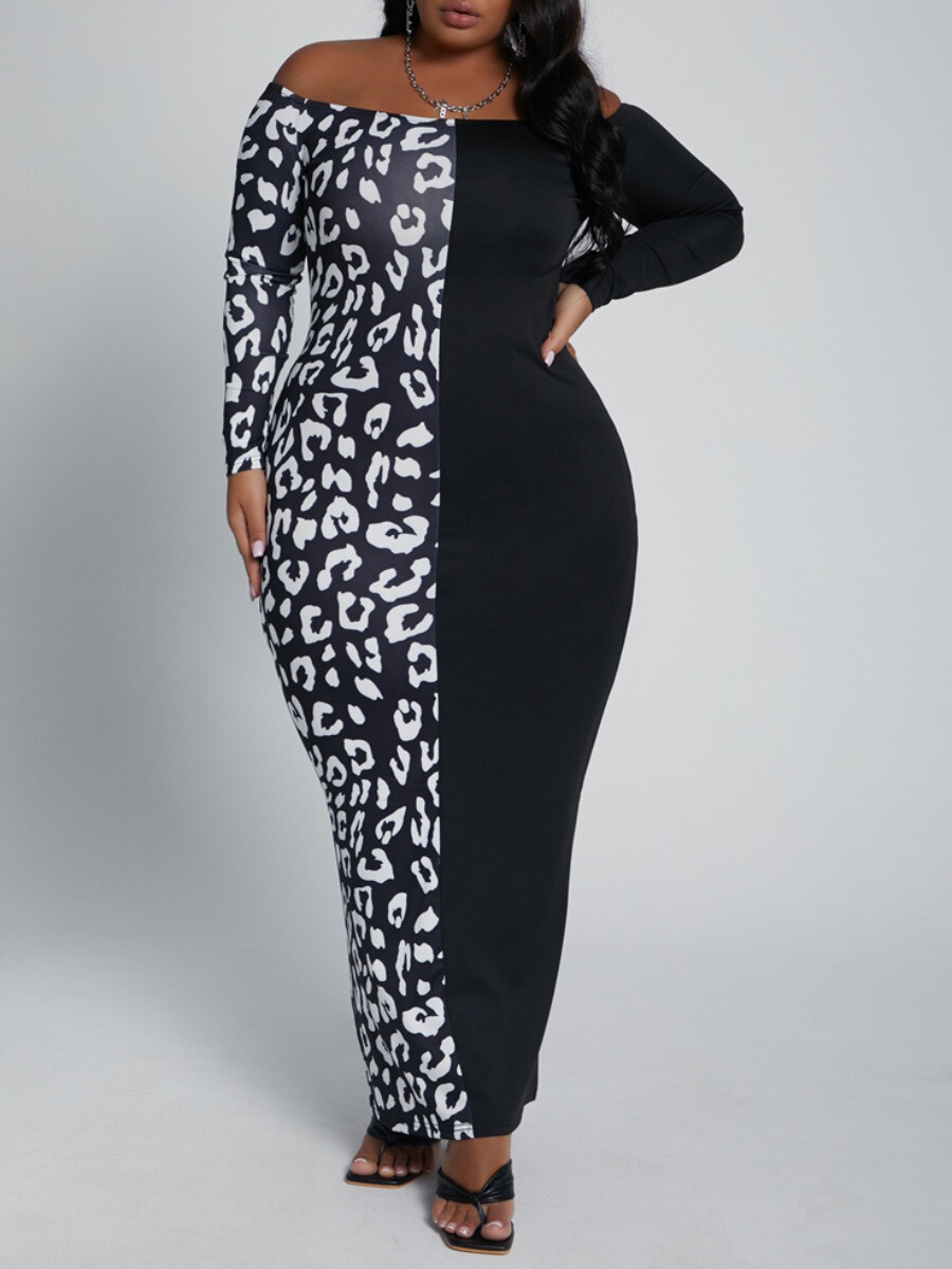 Black And White Off Shoulder Dress