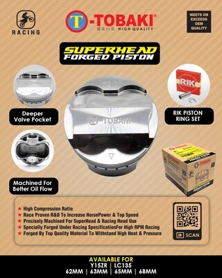 TOBAKI RACING FORGED PISTON Y15ZR/LC135