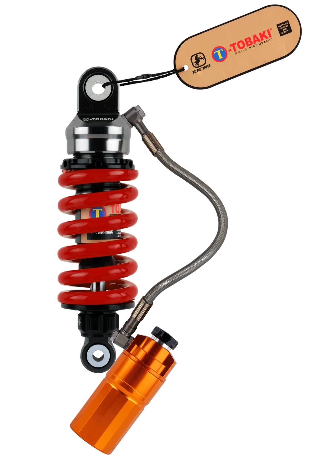 TOBAKI RACING GAS MONOSHOCK RS150R (ROTATABLE 360°)(GOLD TANK), TITANIUM GREY GAS TANK: FERRARI RED