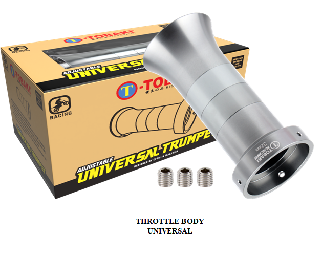 TOBAKI RACING CNC ADJUSTABLE UNIVERSAL THROTTLE BODY TRUMPET 