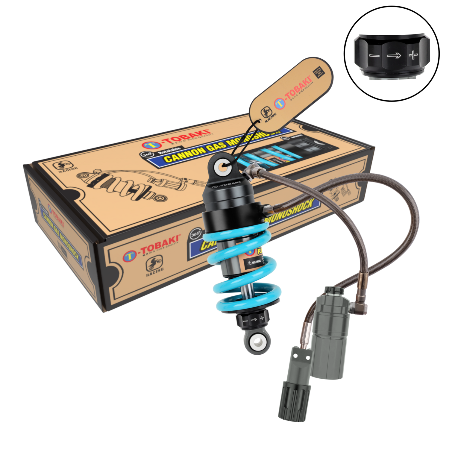 TOBAKI RACING CANON GAS MONOSHOCK Y16ZR/Y15ZR/LC135 (ROTATABLE 360°)(GREY TANK)