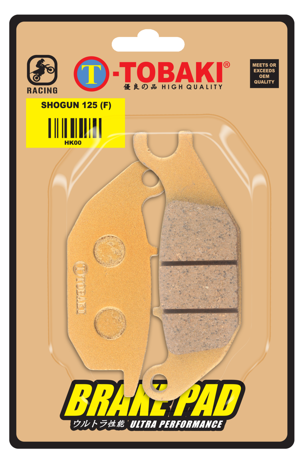 TOBAKI RACING BRAKE PAD, MODEL: SHOGUN125 (F)