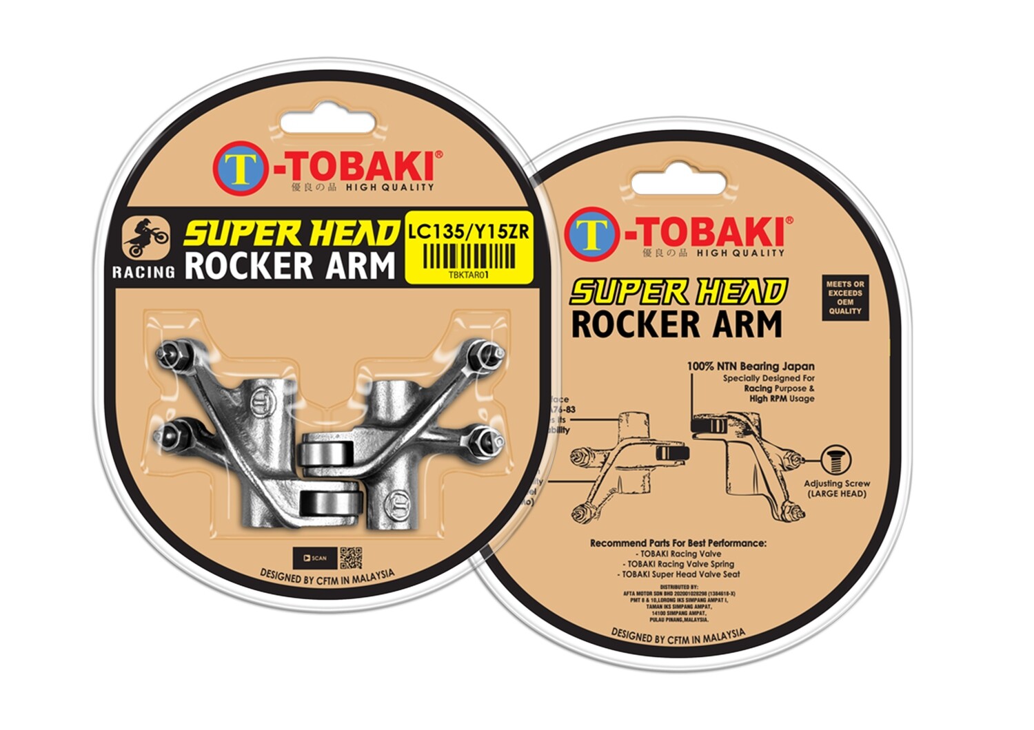 TOBAKI RACING ROCKER ARM, MODEL: LC135 l Y15ZR SUPERHEAD (22/25MM)