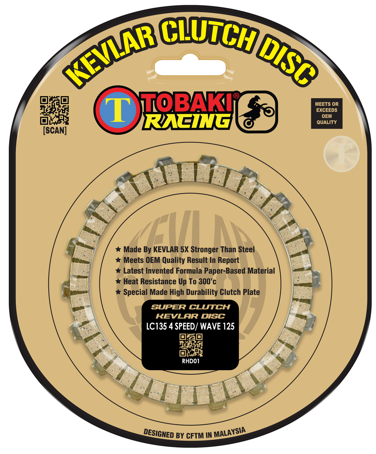 TOBAKI RACING SUPER CLUTCH KEVLAR DISC, MODEL: LC135 4S/WAVE125