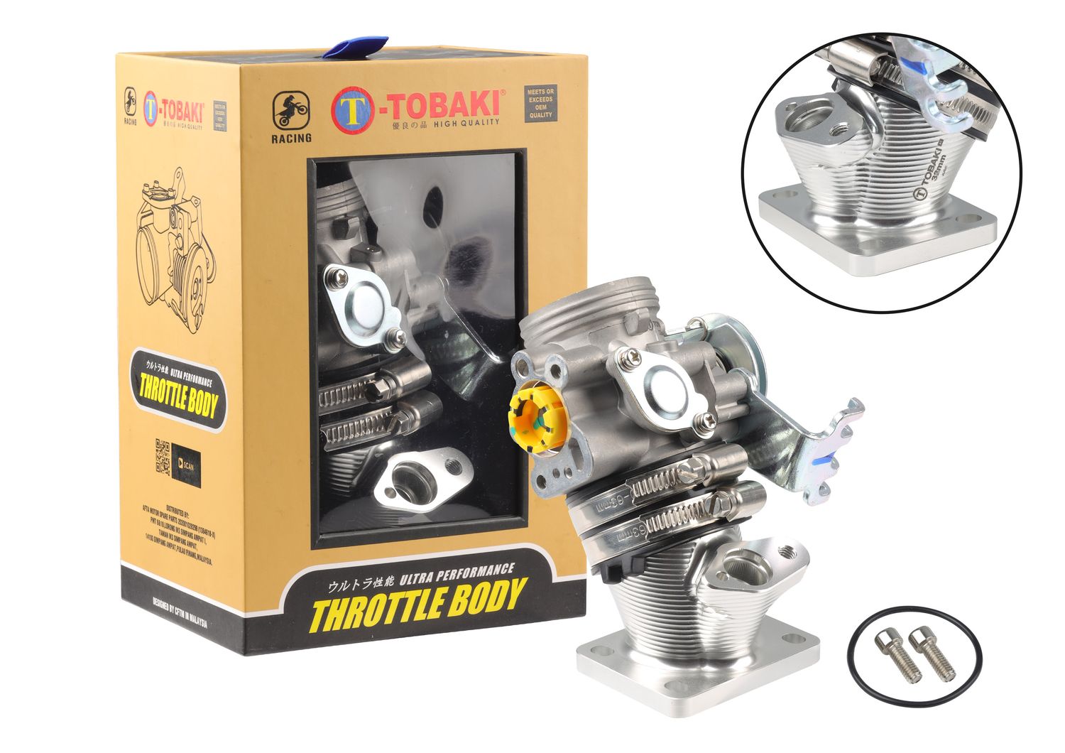 TOBAI RACING THROTTLE BODY WITH CNC INLET PIPE COMP