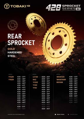 TOBAKI X REAR SPROCKET GOLD HARDENED STEEL