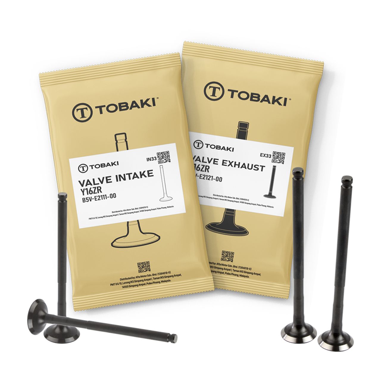 TOBAKI VALVE INTAKE EXHAUST SET  -INTAKE 1PCS EXHAUST 1PCS