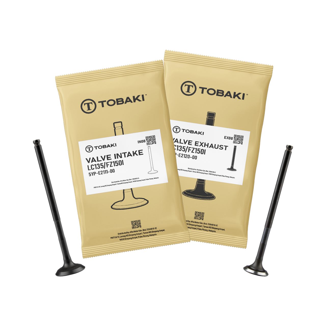 TOBAKI VALVE INTAKE EXHAUST SET  -INTAKE 1PCS EXHAUST 1PCS