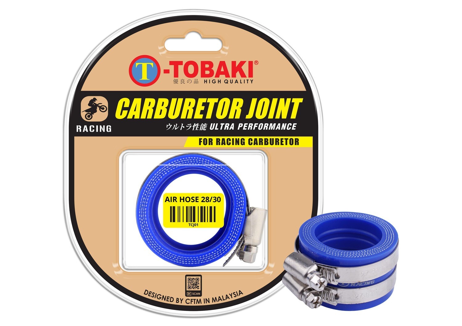 TOBAKI CARBURETOR JOINT RACING (AIR HOSE), SIZE: 28MM/30MM