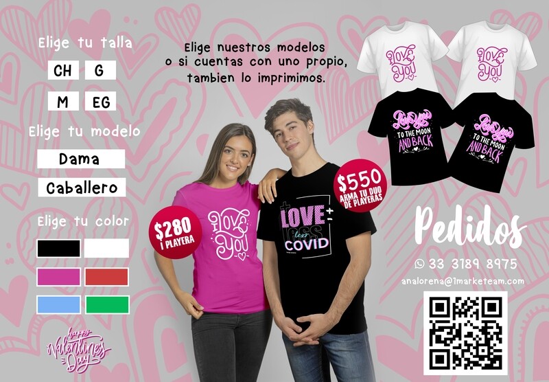 Playera +LOVE -COVID ¡San Valentin!