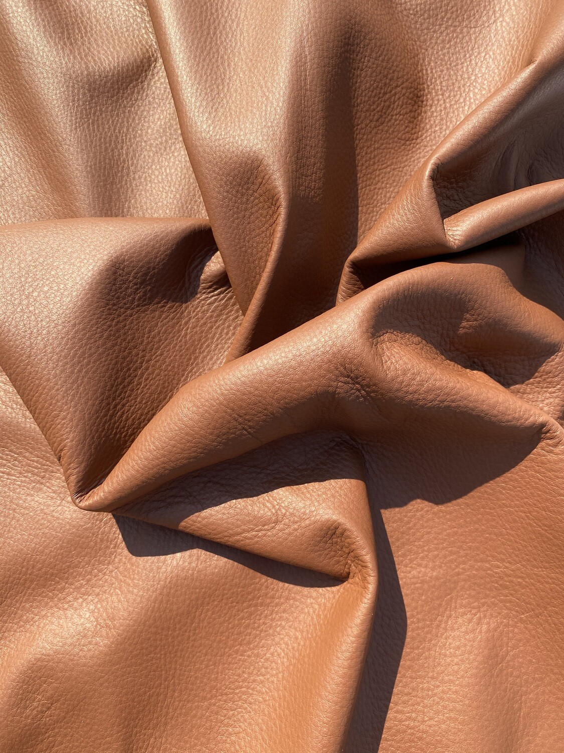 Coated Brown Deerskin Leather