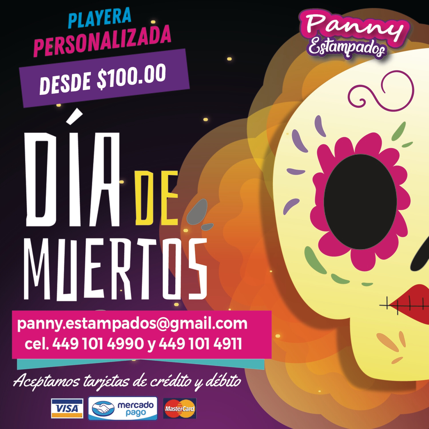 Playera personalizada Dia de Muertos