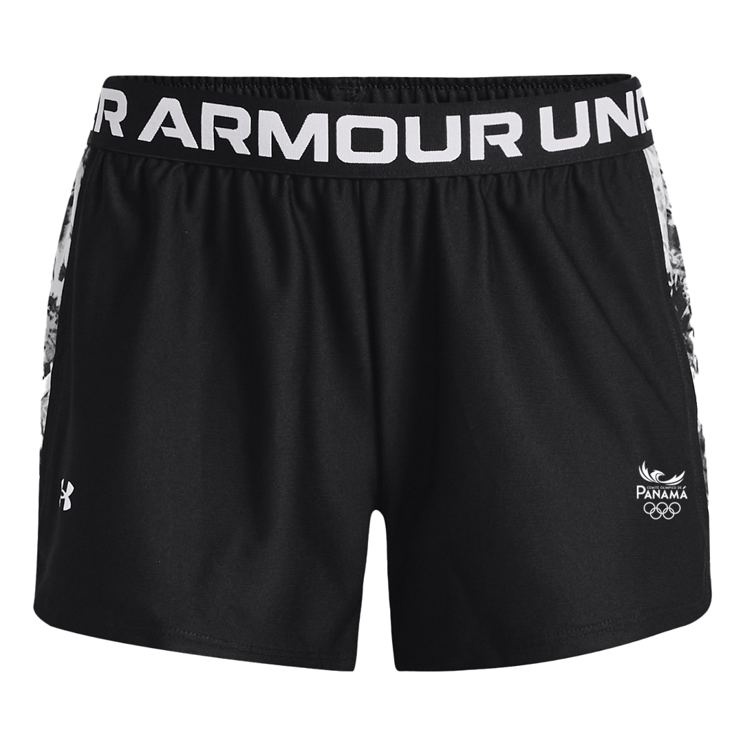 PLAY UP PRINT INSET SHORT - BLACK - WOMEN