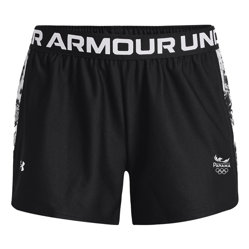 PLAY UP PRINT INSET SHORT - BLACK - WOMEN