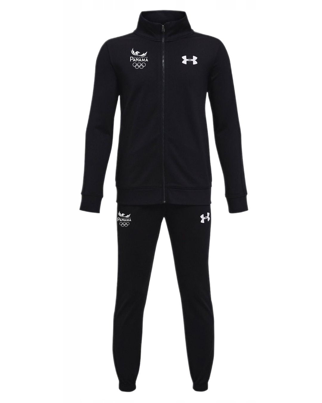 KIDS-UA RIVAL KNIT TRACK SUIT BLACK/WHITE