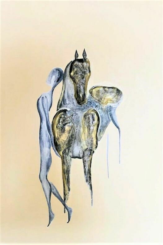 "Contre toi"
Toile encollée sculptée 55x38 cm.