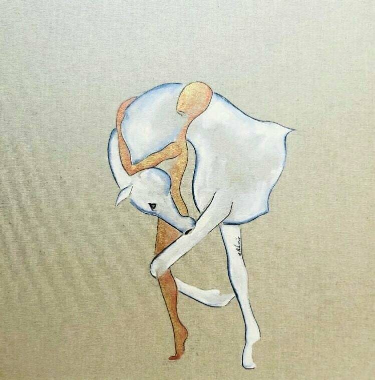"Te laisser m'envelopper..."
Sur toile encollée lin 40x40 cm
Technique encres.