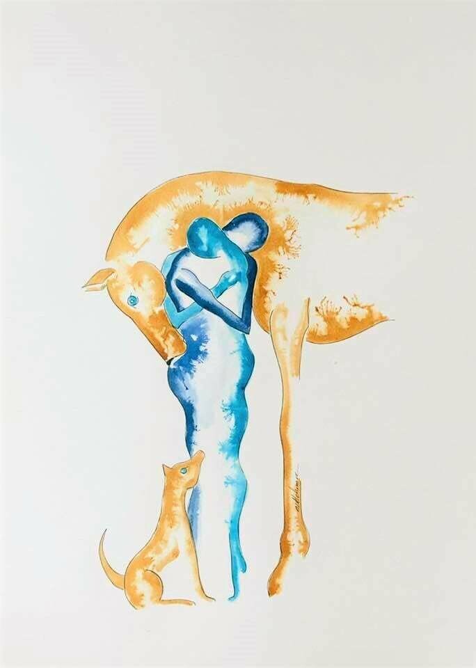 "Vivre sous votre protection".
Sur papier 250gr 42x29,5 cm.
Technique encres.