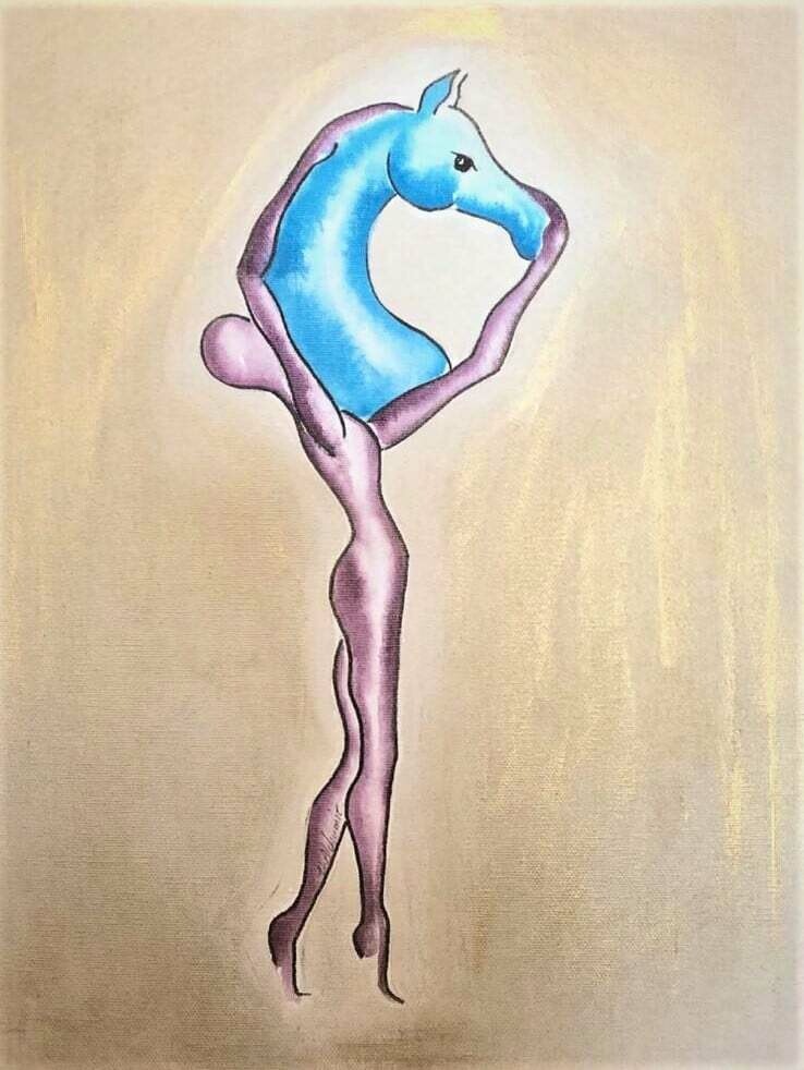 "Faire de moi une prolongation de toi".
Toile encollée 35x27cm 
Encres.