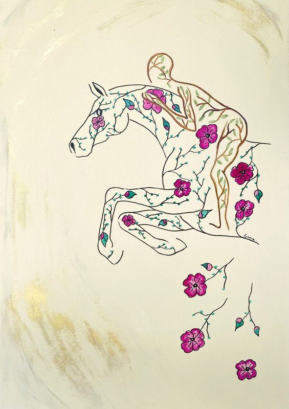 "Envole moi"  Sur toile châssis 60x40cm. Acrylique, encres.
